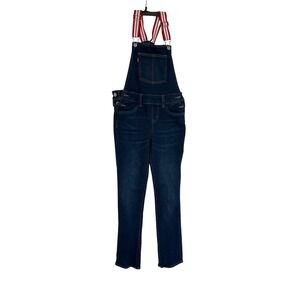 Levi's Denim Overalls Red White Straps Dark Wash Jeans Kids Size 8 REG